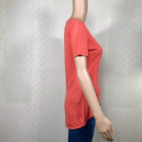 St. John Collection Coral Cashmere T-Shirt Sz S - Picture 4 of 6